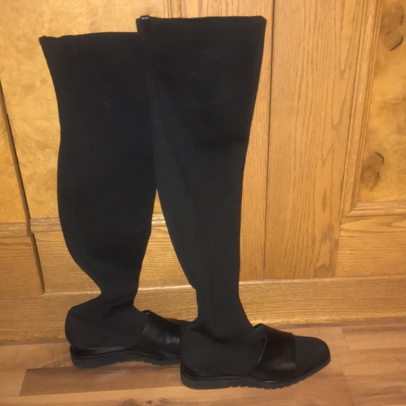 Rudsak knitted knee-high stockings boots with  platform and leather detailing - Picture 2 of 7